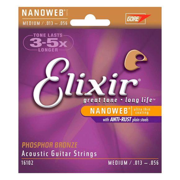 Elixir 16102 NanoWeb Phosphor western-strenger i medium
